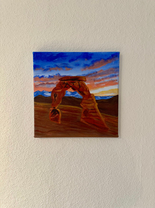 Delicate Arch – Farben des Sonnenuntergangs - 30x30