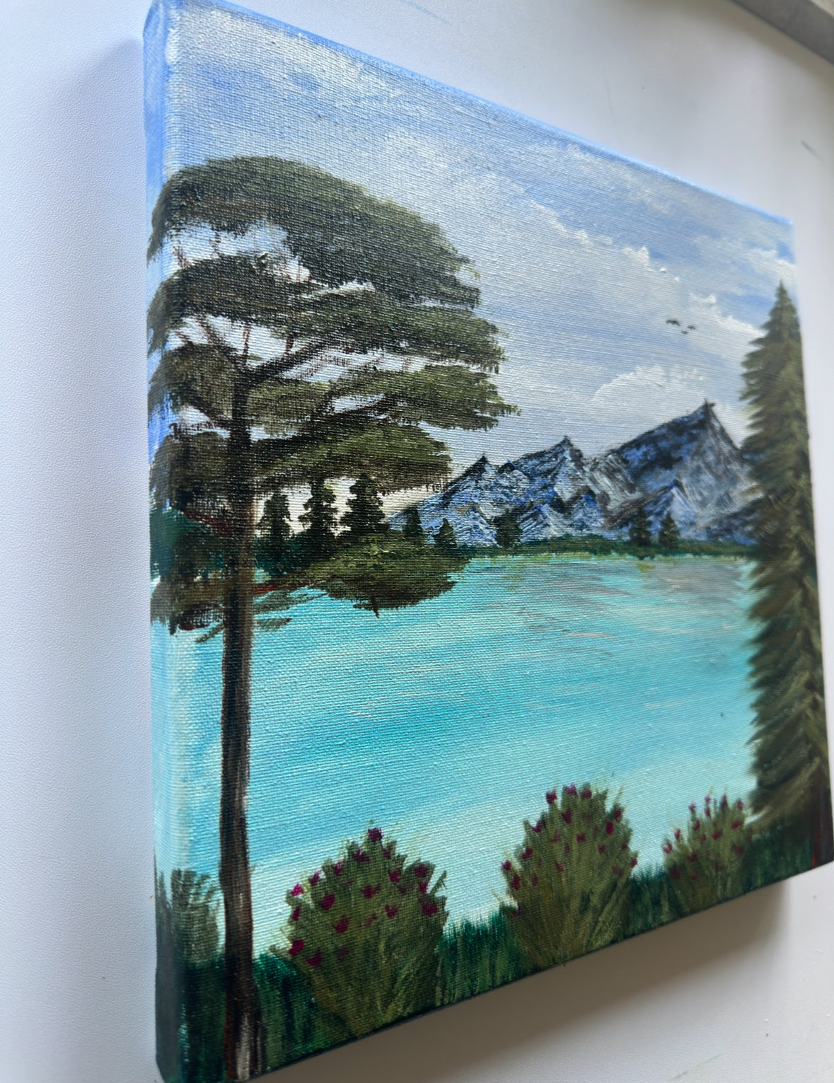 Bergsee in Harmonie - Acrylbild 30x30 -
